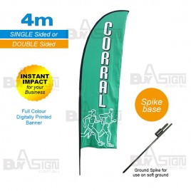 4M High Feather Flags with Swivel Spike